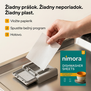 Pásiky do umývačky bez chémie — Nimora | 60 umytí, papierový obal