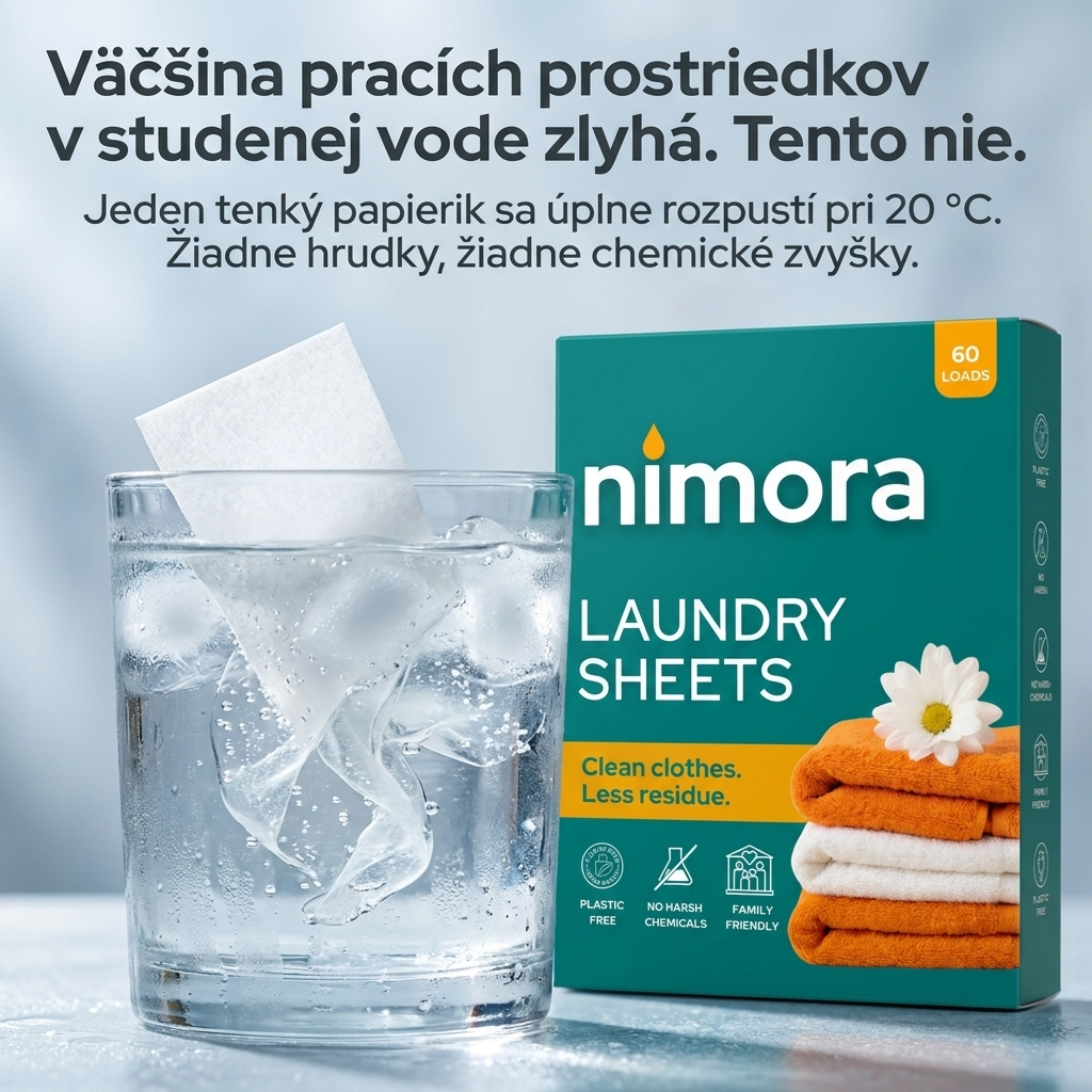 Pásiky do práčky bez chémie — Nimora | 60 praní, papierový obal