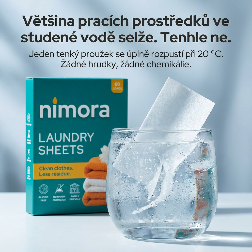 Pásiky do práčky bez chémie — Nimora | 60 praní, papierový obal