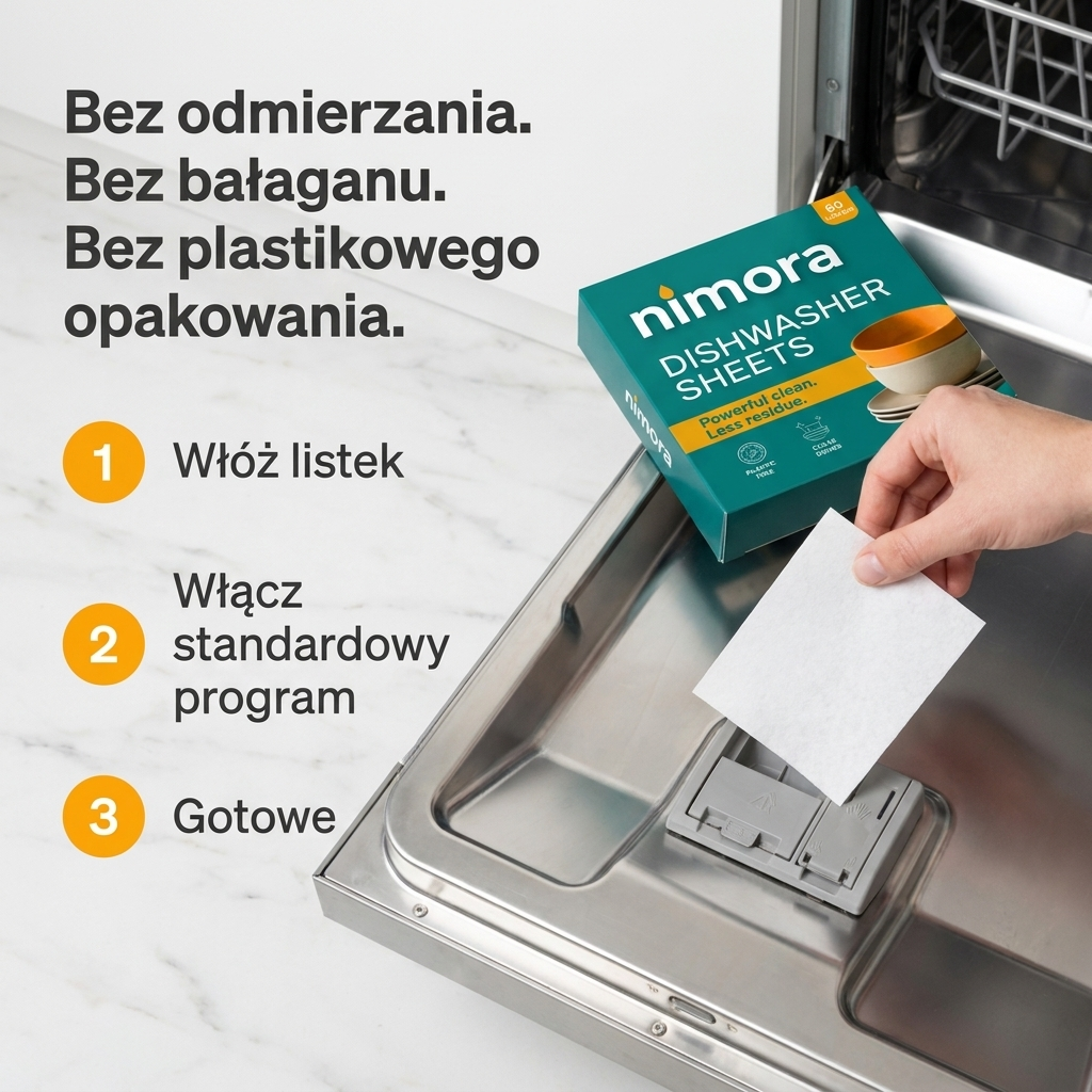 Pásiky do umývačky bez chémie — Nimora | 60 umytí, papierový obal